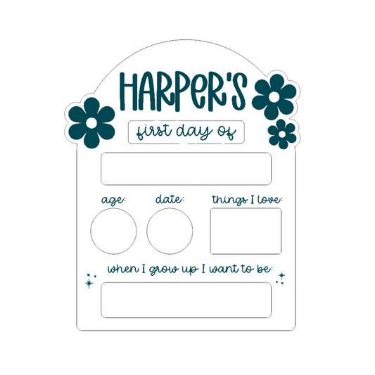 Large - First / Last Day Back to School Board - Daisy Design