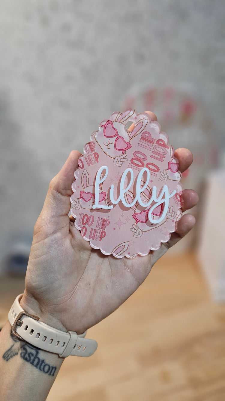 Lilly printed acrylic tag