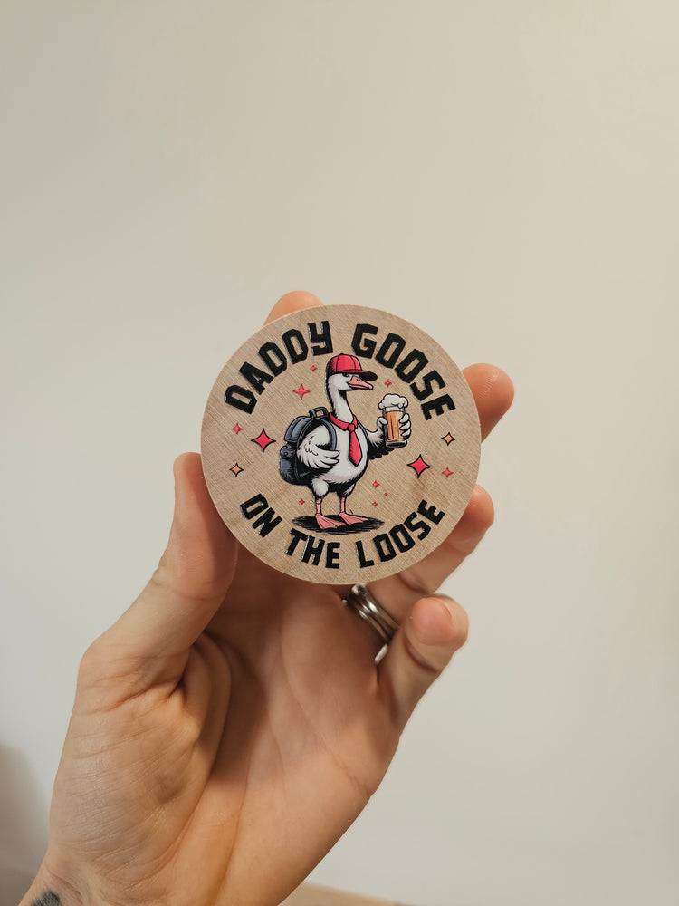 Daddy goose on the loose bottle opener