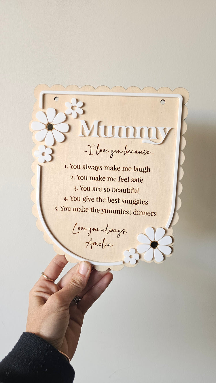 I love you because sign