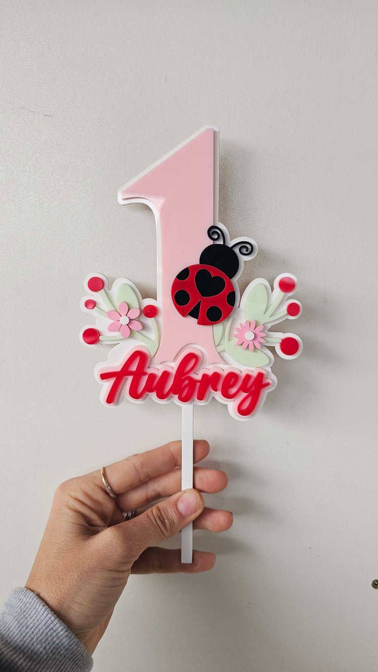 Ladybug 1 cake topper