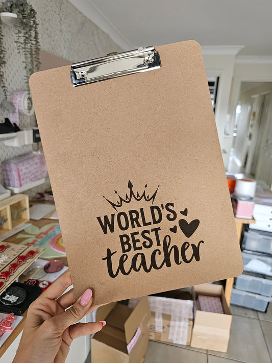 World's best teacher clipboard