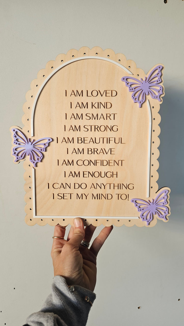Affirmation butterfly plaque