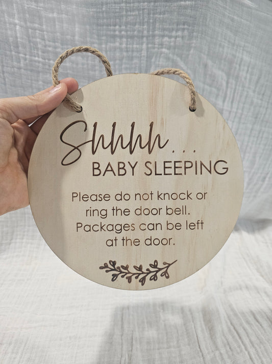 Shhh sleeping baby plaque - OM