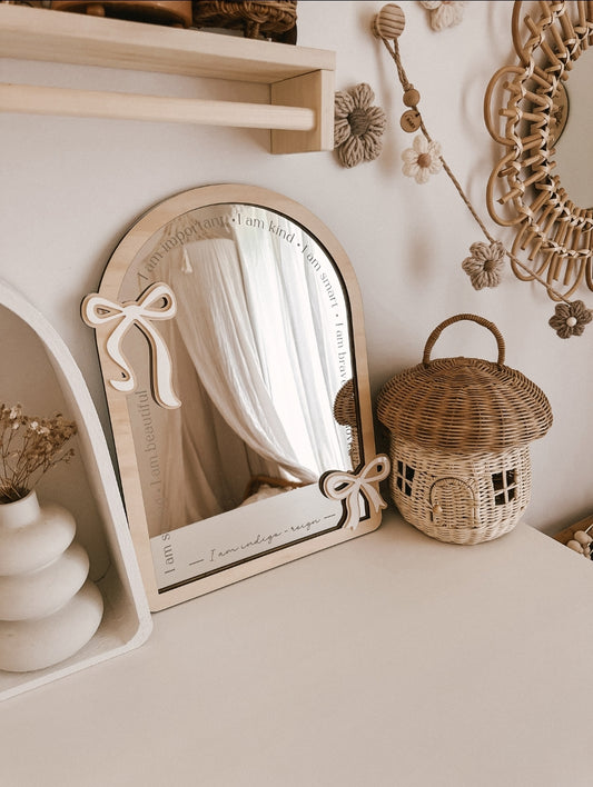 Personalised Daily Affirmation Mirror - Bow