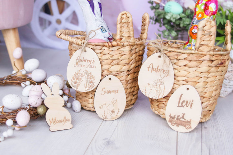 Engraved timber easter tags