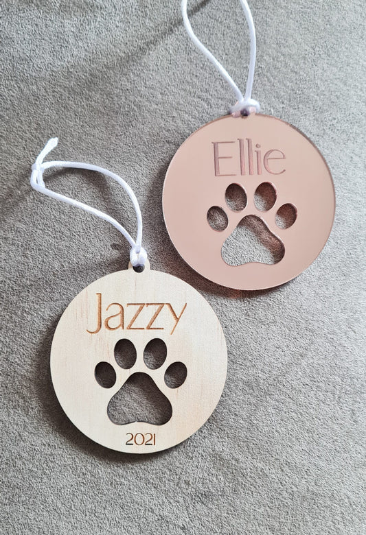 Paw Print Bauble