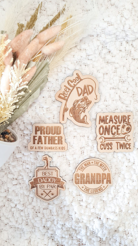 Timber engraved magnet – Father’s Day