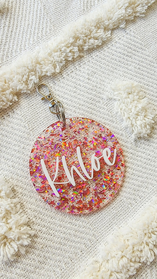 Glitter acrylic keyring