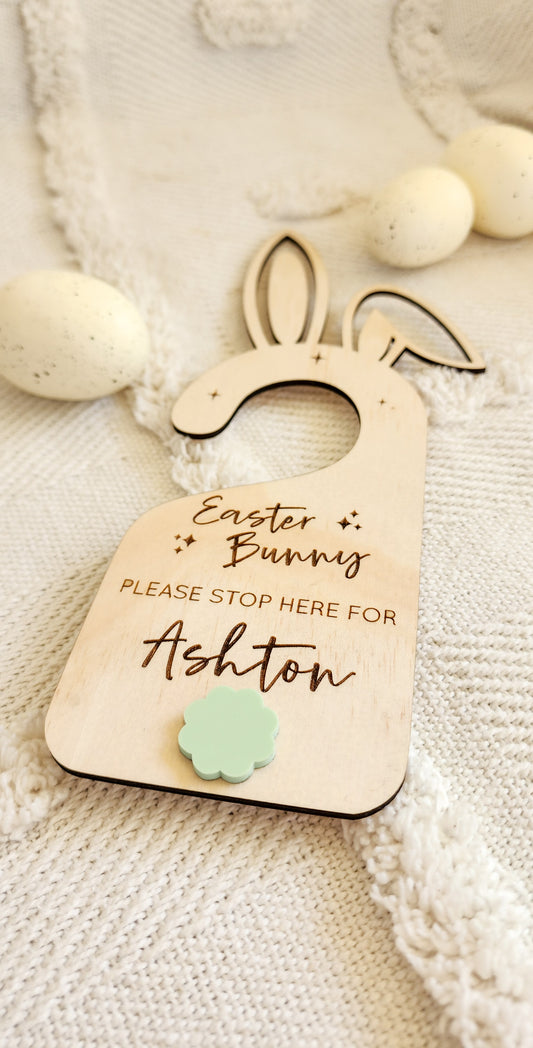 Bunny Stop Here Door Hanger