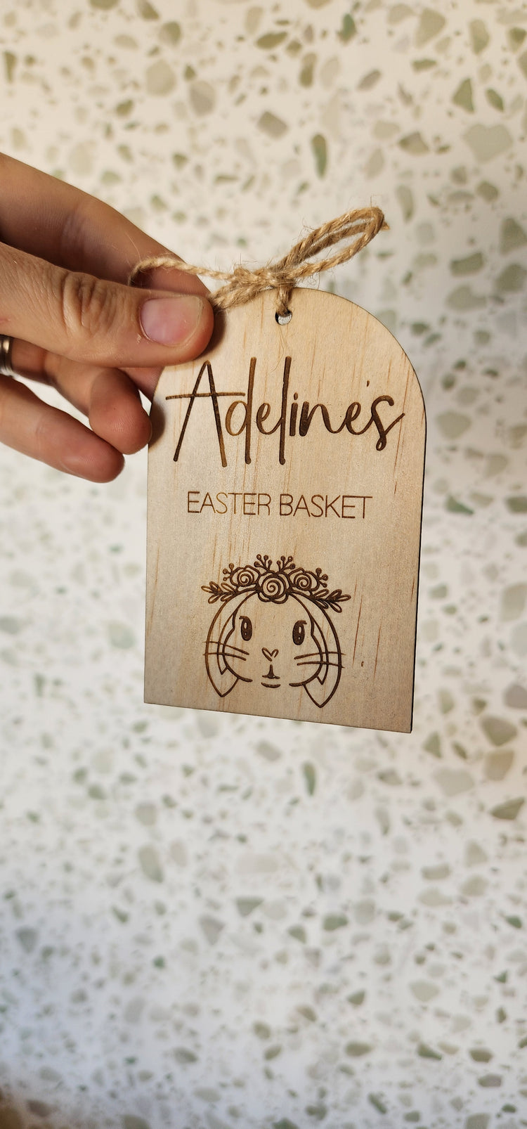 Adeline Flower crown bunny tag