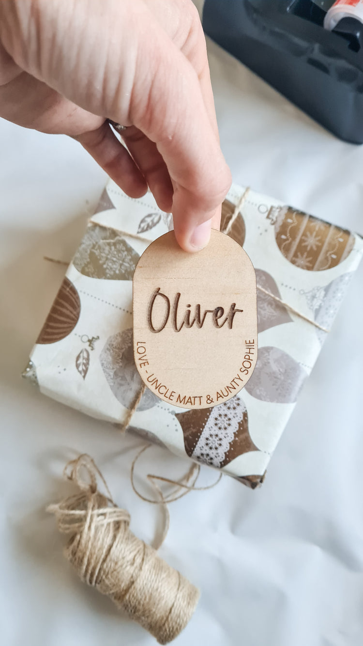 Timber Gift Tags - Oval