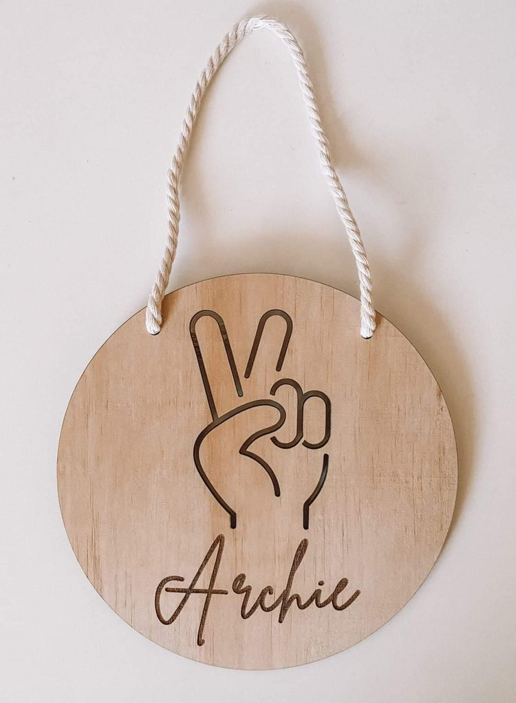 Peace Sign Cut Out Plaque