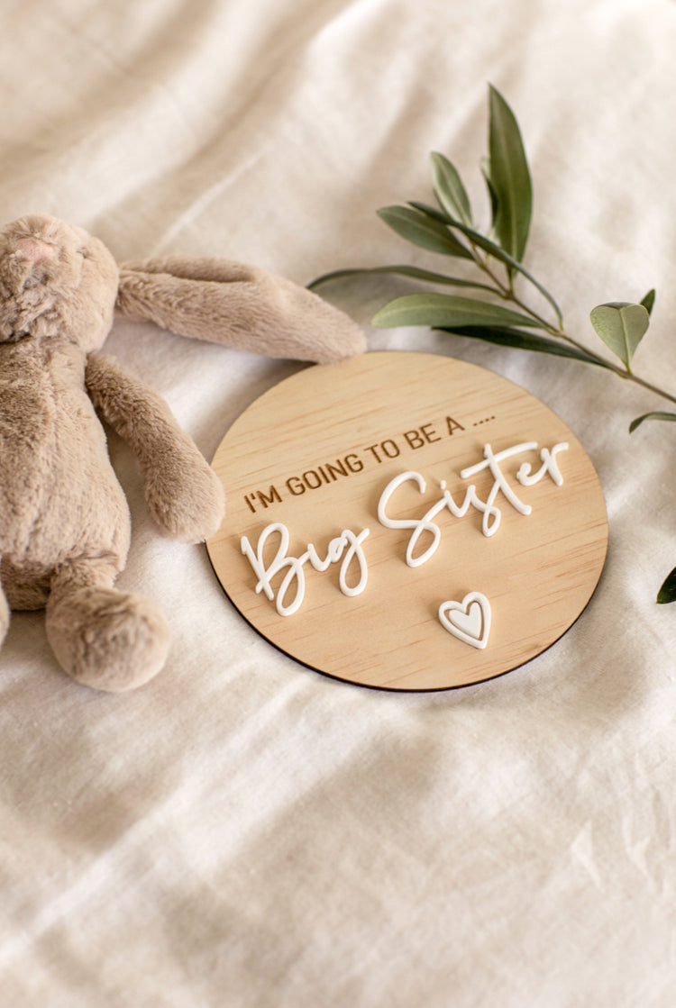 I'm going to be a big sister/brother plaque - with acrylic.