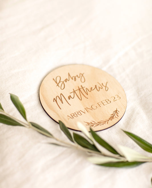 Baby Announcement Engraved Plaque