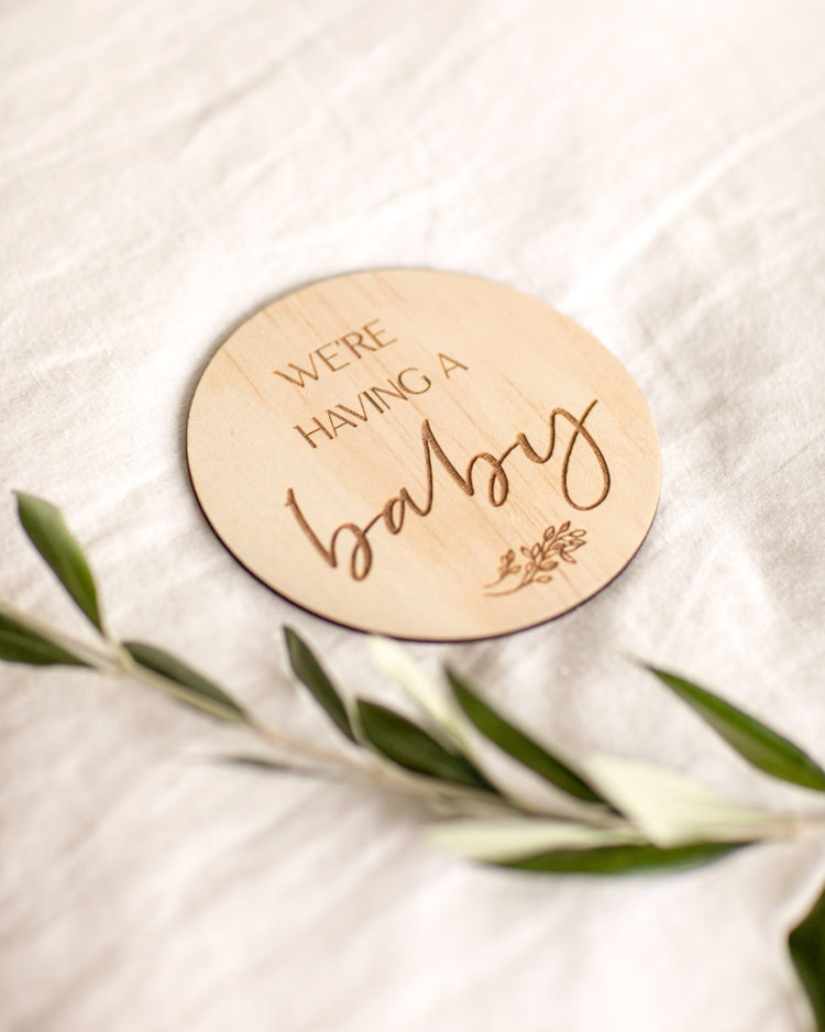 We're Having A Baby Timber Plaque