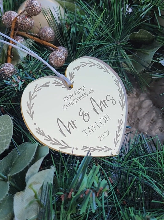 Our first christmas as mr & mrs bauble