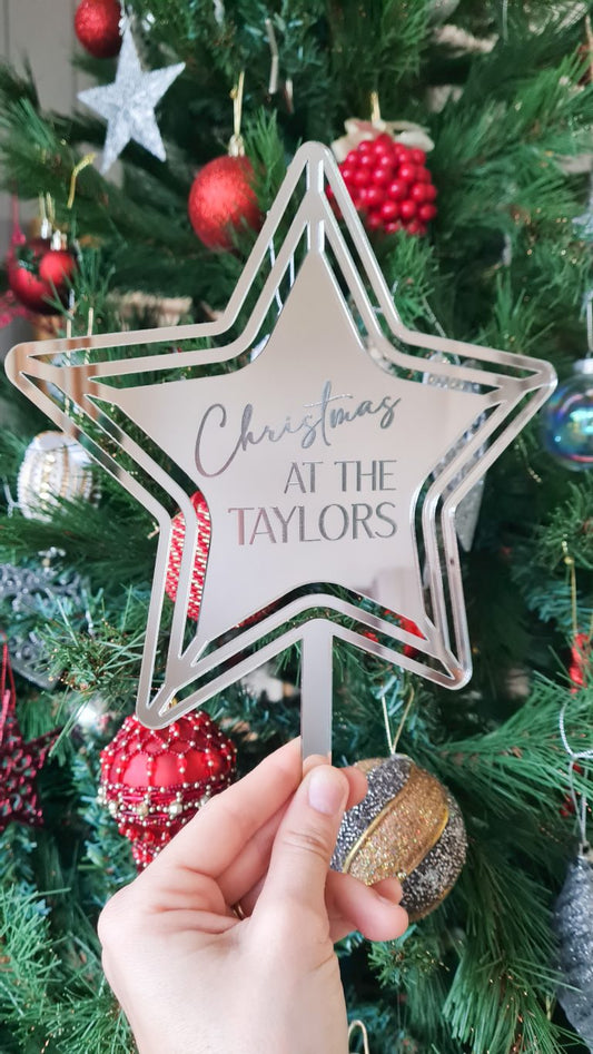 Personalised Christmas Tree Star Topper