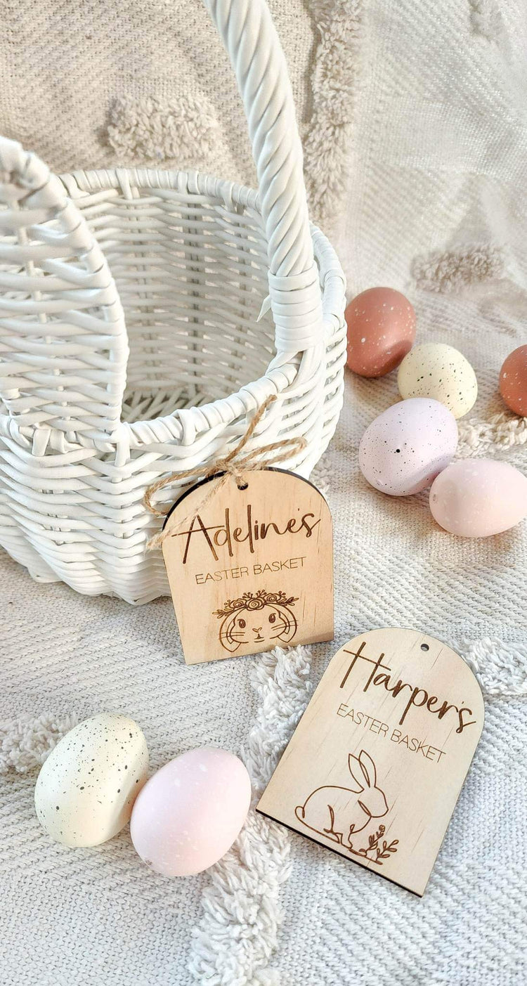 Arch Engraved timber Easter tags